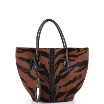 Alaia Latifa Tote Printed Calf Hair with Elaphe Small