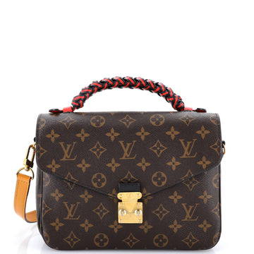 Louis Vuitton Braided Handle Pochette Metis Monogram Canvas with Leather
