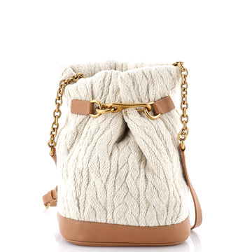 Saint Laurent Le Maillon Bucket Bag Knit Fabric with Leather
