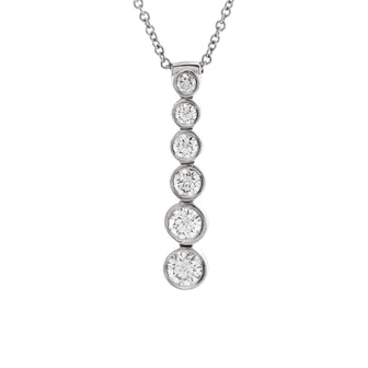 Tiffany & Co. Jazz Graduated Drop Pendant Necklace Platinum and Diamonds