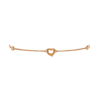 Tiffany & Co. Elsa Peretti Diamonds by the Yard Open Heart Bracelet 18K Rose Gold with Diamonds