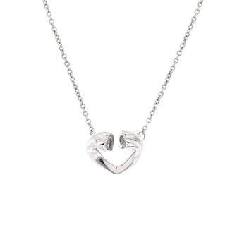 Tiffany & Co. Paloma Picasso Tenderness Heart Pendant Necklace 18K White Gold with Diamonds Small