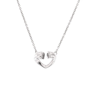 Tiffany & Co. Paloma Picasso Tenderness Heart Pendant Necklace 18K White Gold with Diamonds Small