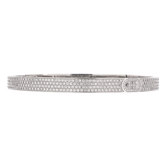 Hermes H d'Ancre Bracelet 18K White Gold with Full Pave Diamonds
