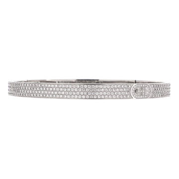 Hermes H d'Ancre Bracelet 18K White Gold with Full Pave Diamonds