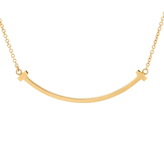 Tiffany & Co. T Smile Pendant Necklace 18K Yellow Gold Small