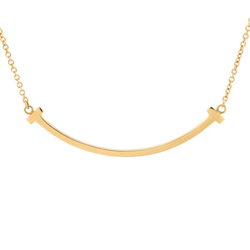 Tiffany & Co. T Smile Pendant Necklace 18K Yellow Gold Small