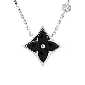 Louis Vuitton Color Blossom BB Star Pendant Necklace 18K White Gold with Onyx and Diamond