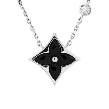 Louis Vuitton Color Blossom BB Star Pendant Necklace 18K White Gold with Onyx and Diamond