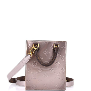Louis Vuitton Petit Sac Plat Bag Monogram Vernis with Monogram Canvas