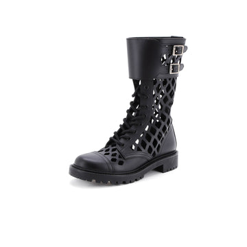 Christian Dior Women's D-Trap Cut-Out Ankle Boots Leather