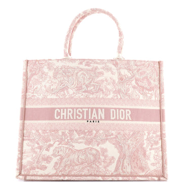 Christian Dior Book Tote Embroidered Canvas Large