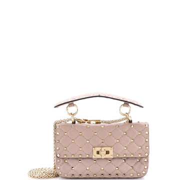 Valentino Garavani Rockstud Spike Flap Bag Quilted Leather Small