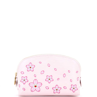 Louis Vuitton x Takashi Murakami Cosmetic Pouch Limited Edition Cherry Blossom Epi Leather PM