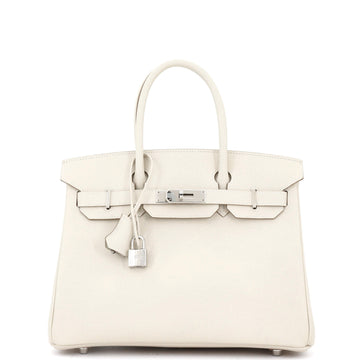 Hermes Birkin Handbag Light Epsom with Palladium Hardware 30