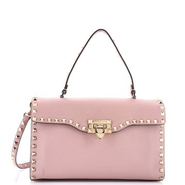 Valentino Garavani Rockstud Flip Lock Flap Bag Leather Medium