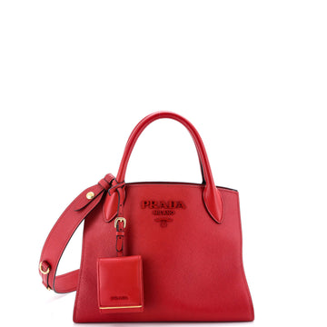 Prada Monochrome Tote Saffiano with City Calf Small