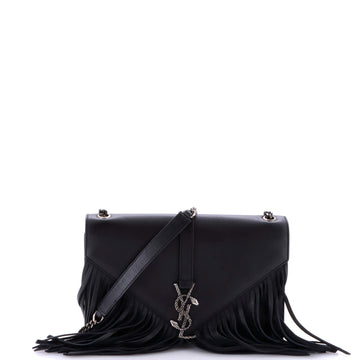 Saint Laurent Classic Monogram Fringe Crossbody Bag Leather Medium