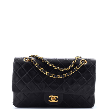 Chanel Vintage Classic Double Flap Bag Quilted Lambskin Medium