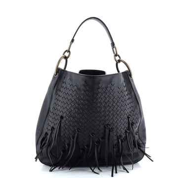 Bottega Veneta Loop Shoulder Bag Fringe Intrecciato Nappa Large