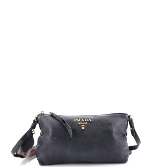 Prada Dual Strap Flat Crossbody Bag Vitello Daino Medium