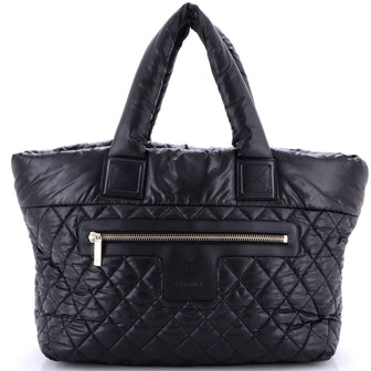Chanel Coco Cocoon Zipped Tote Quilted Nylon Large