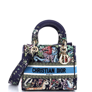 Christian Dior Lady D-Lite Bag Embroidered Canvas Medium