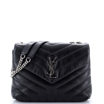 Saint Laurent Loulou Shoulder Bag Matelasse Chevron Leather Small