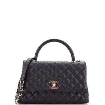 Chanel Coco Top Handle Bag Quilted Caviar Small