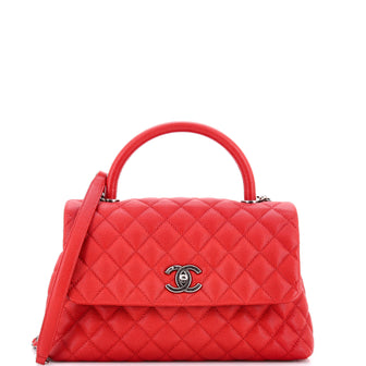 Chanel Coco Top Handle Bag Quilted Caviar Small