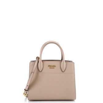 Prada Bibliotheque Tote Saffiano with City Calf Mini
