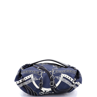 Hermes Balusoie Bag Printed Silk and Leather