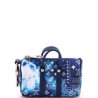 Louis Vuitton Mini Keepall Bag Charm And Key Holder Limited Edition Monogram Bandana Leather