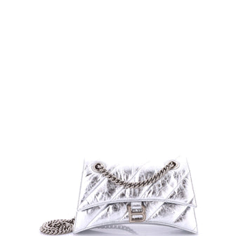 Balenciaga Crush Chain Flap Bag Quilted Crushed Calfskin Small