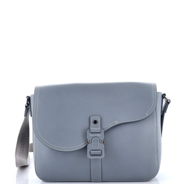 Christian Dior Saddle Buckle Flap Messenger Bag Leather Medium