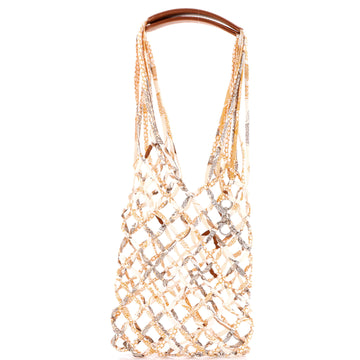 Hermes Petit H Net Tote Printed Silk with Leather PM