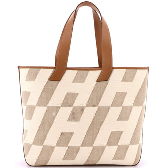 Hermes Cabas H en Biais Tote Canvas with Leather 40
