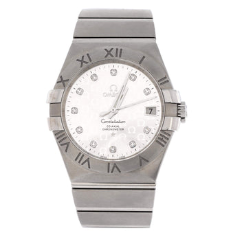 Omega Constellation Co-Axial Chronometer Automatic Watch Stainless Steel with Diamond Markers 35