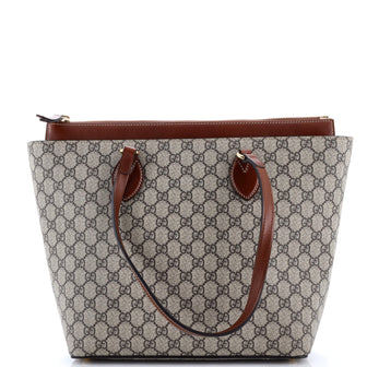 Gucci Linea A Zip Tote GG Coated Canvas and Leather Medium