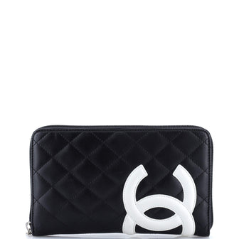 Chanel Cambon Zip Around Organizer Wallet Quilted Lambskin