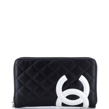 Chanel Cambon Zip Around Organizer Wallet Quilted Lambskin
