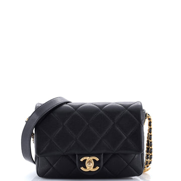 Chanel Twist Your Buttons Flap Bag Quilted Caviar Small