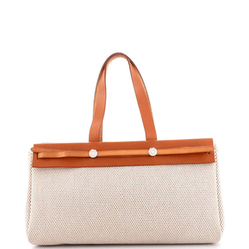 Hermes Herbag Cabas Toile and Leather MM