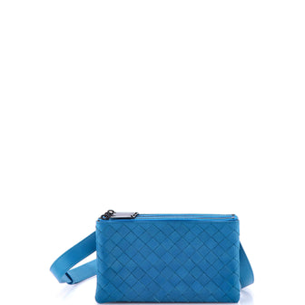 Bottega Veneta Triple Zip Messenger Intrecciato Nappa Mini