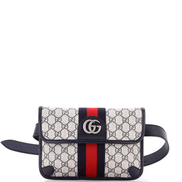 Gucci Ophidia Flap Belt Bag GG Coated Canvas with Leather