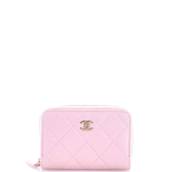 Chanel CC Zip Coin Purse Quilted Lambskin Small