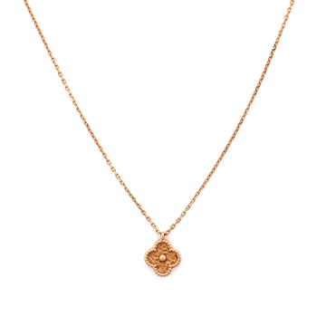 Van Cleef & Arpels Sweet Alhambra Pendant Necklace 18K Rose Gold