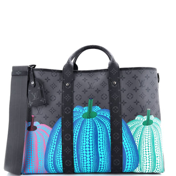 Louis Vuitton Weekend Tote Yayoi Kusama Pumpkins Reverse Monogram Eclipse Canvas GM
