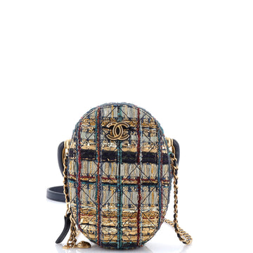 Chanel Paris-New York Oval Camera Case Quilted Tweed Small