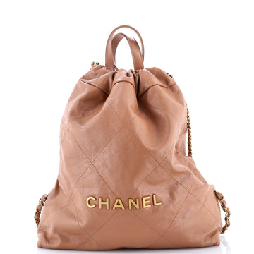 Chanel 22 Chain Backpack Quilted Calfskin Medium